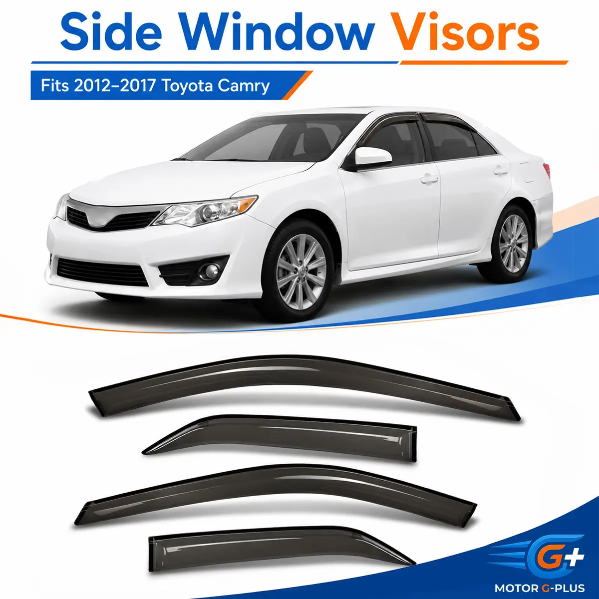 MOTOR GPLUS Car Window Side Window Deflectors & Visors, Rain Guard Vent Accessories for 2012-2017 Toyota Camry, Rain Deflector Side Window Deflectors & Visors