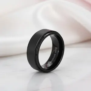 Black Stainless Personalized Engrave Name Ring