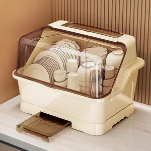 Drain rack, bowl rack, kitchen, tableware storage box, extra large countertop, plastic cupboard, household multi-functional storage box