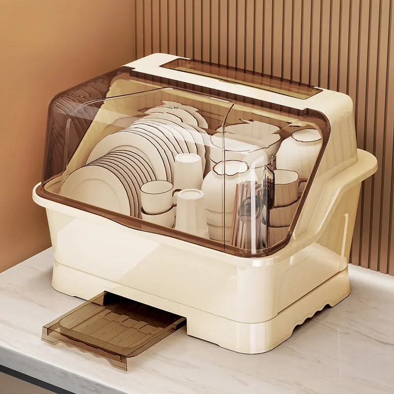 Drain rack, bowl rack, kitchen, Dish, tableware storage box, extra large countertop, plastic cupboard, household multi-functional storage box, Drying Organiser
