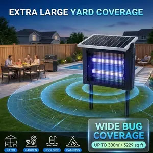 Zero Queen Solar Bug Zapper Outdoor, Upgraded IP67 Waterproof Mosquito Zapper Outdoor Solar Powered Mosquito Killers Electronic Weatherproof