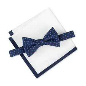 Tommy Hilfiger Men's Ditsy Floral Bow Tie & Tipped Pocket Square Set - Cream