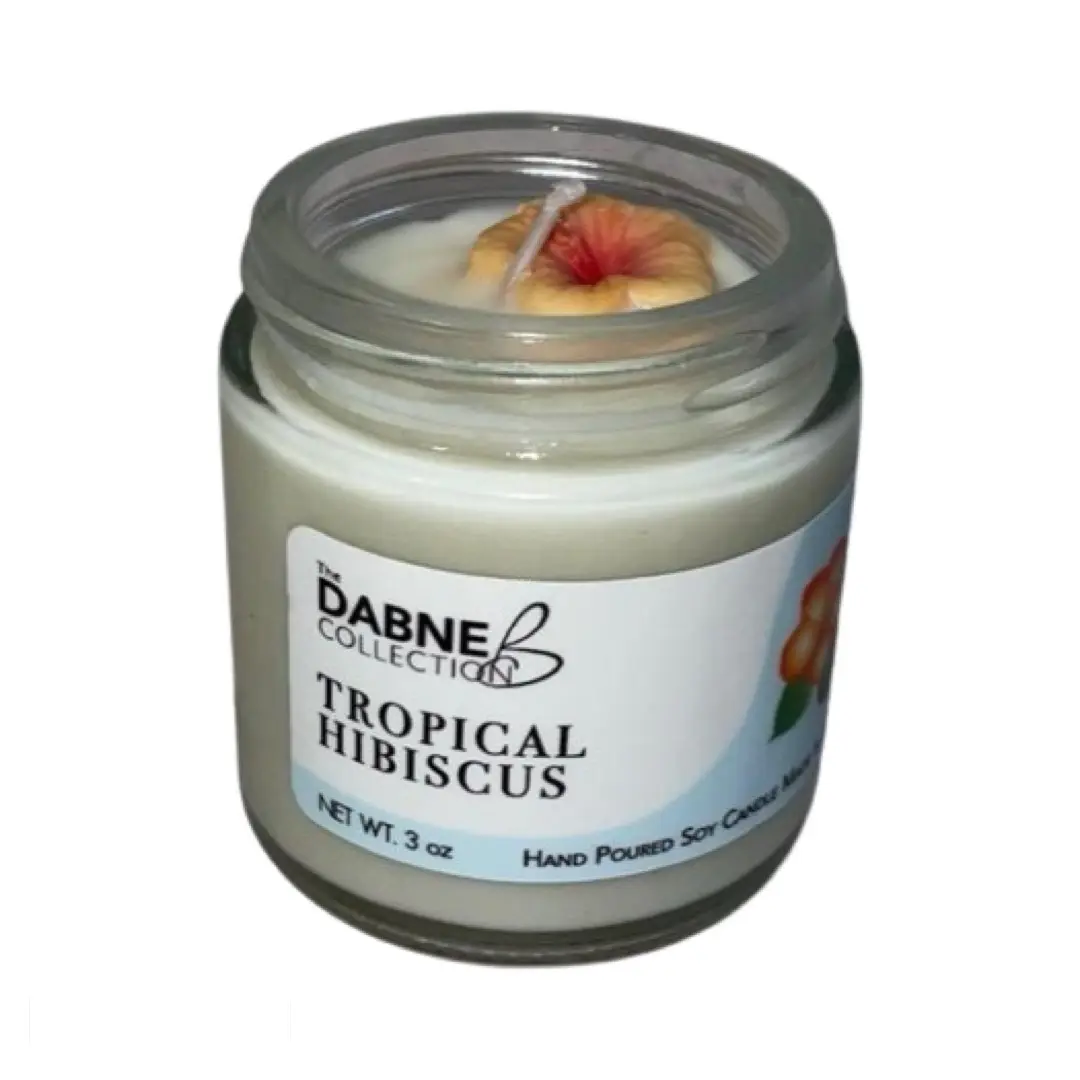 Tropical Hibiscus 3oz Mini Candle - Spa Themed Candle Decor Gift