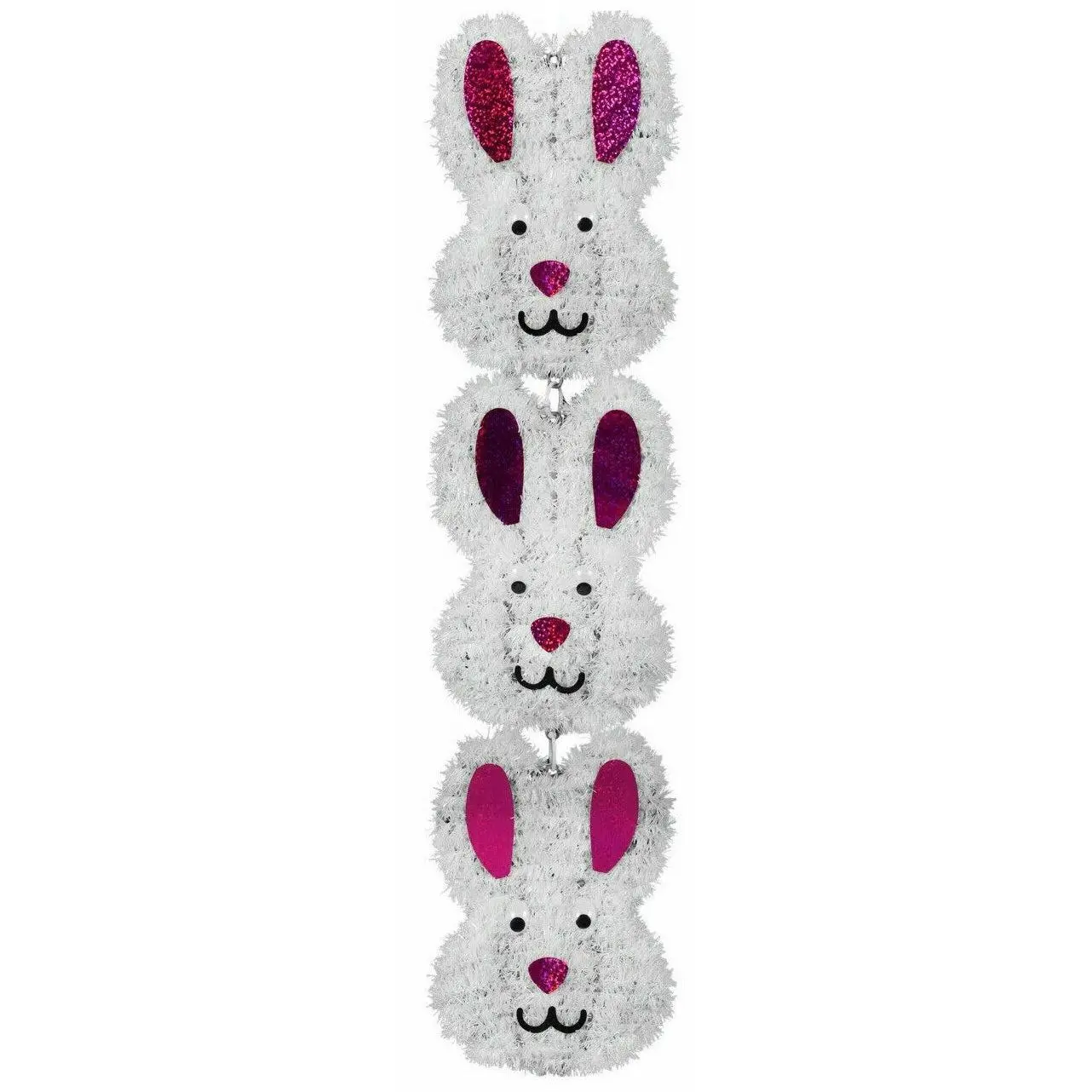 2D Tinsel Easter Bunny Dangler Hanging Decoration