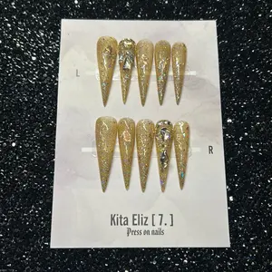 Kita Eliz Xxl Stiletto Flash Glitter Set Size Medium - Press on Nails