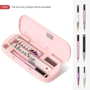 (Only Box)MelodySusie Acrylic Nail Tool Storage Box, Portable Dustprroof Stand Displayer Holder Organizer Container Manicure Efile Accessories Nail Drill Kit Case, Travel Salon Home (Only Box)