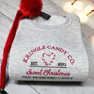 Kringle Candy Co Embroidered Sweatshirt, Holiday Sweatshirt, Christmas Gift Ideas, Party Sweatshirt