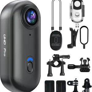 4K Mini Pov Camera, Portable Thumb Sports Cam, Waterproof Wearable Helmet Mount, Ideal for Cycling, Motorcycle, Vlogging