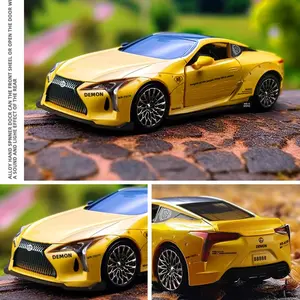 1:32 LEXUS LC500 Alloy Sport Car Diecast Metal Model Simulation Sound And Light Toy Collect Display Children Birthday Toys Gift