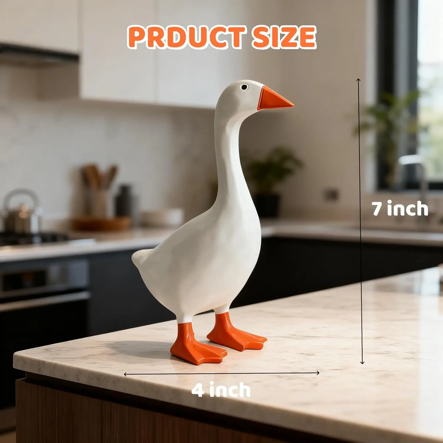 1 Pc 7-in Quirky Realistic Lightweight Ceramic Goose Desk Statue, Desk Decor, Home Decor Gift for Friends