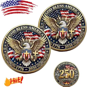 1776-2026 USA 250th Independence Anniversary Challenge Coin Patriotic Collectible Souvenir Gift