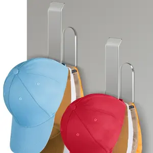 NiHome Clear Acrylic Hat Racks for Baseball Caps, Removable No-Drill Hat Holder Storage Organizer with Nano Adhesive Tape, Ideal for Bedroom & Closet Multi-Layer Door Hat Organizer