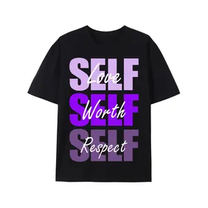 Purple Self-ish T-shirt, unisex, casual, fashionable, street style, loose fit, versatile, comfortable, breathable, short-sleeved top