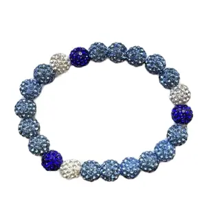 Blue Frost Baseball Ice Rhinestone Bracelet
