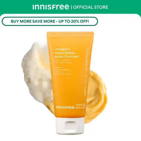 [Innisfree Official] Vitamin C Brightening Mask-To-Foam Facial Cleanser, Daily Facial Cleansing for Radiance & Smooth Skin