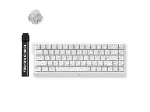 MCHOSE ACE 68 60% Mechanical Gaming Keyboard Wired Rapid Trigger Hall Effect Keyboard Magnetic Switch Hyper-Fast 8000Hz Adjustable Actuation, Hot Swap, RGB PC MAC Laptop (White Topographic/Ice Rhino)