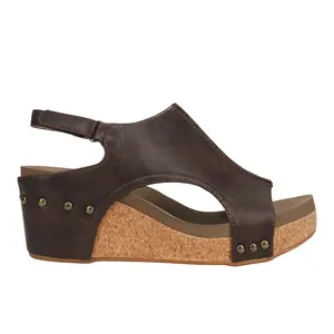 Corkys Footwear Womens Carley Studded Slingback Casual Sandals Casual High Heel 3" & Up - Brown