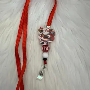 Santa badge reel lanyard