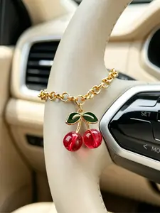Sweet Cherry Pendant Car Steering Wheel Decoration Chain Interior Accessory, Car Ornament, Car Trinkets, Stylish Car Decor, Car Decorations, Car Interior Ornaments, Car Accessories, Perfect Gift for Car Enthusiasts