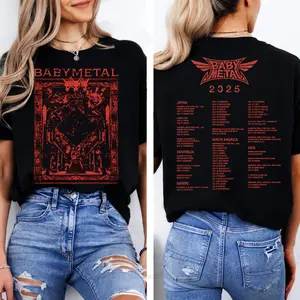 BABYMETAL Shirt - World Tour 2026 Tee, Fox Mask Anime Metal Vibes, Cyber Neon Chaos Energy, TikTok Viral Fit
