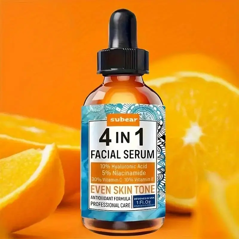 4 In 1 Face Essence, Anti-Wrinkle Vitamin C Essence, Facial Treatment, Moisturizing Essence, Firming, Tender Skin, Fade Fine Lines facial serum Antioxidant
