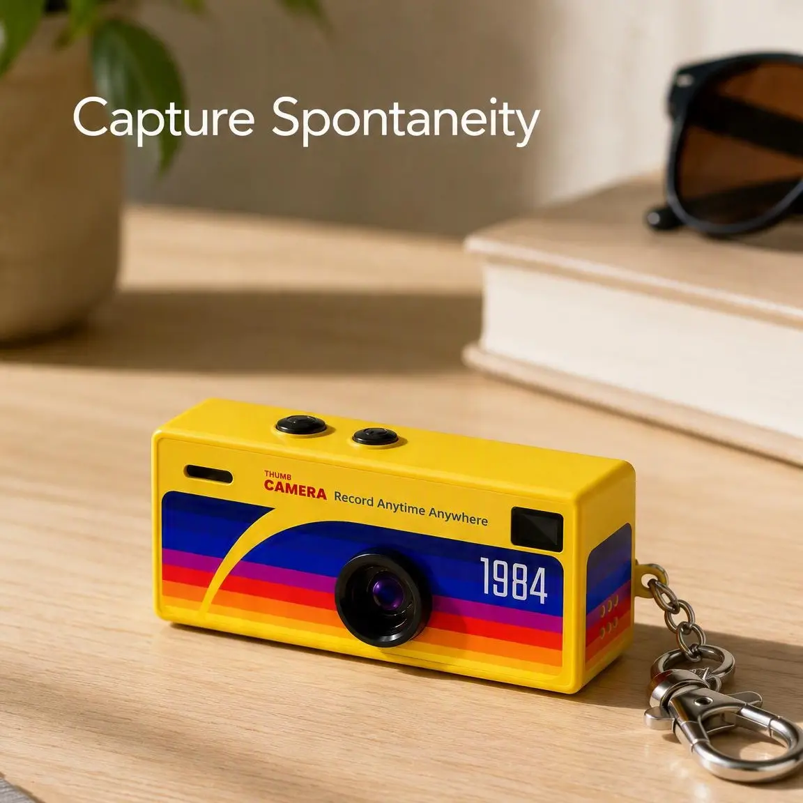 Mini Keychain Digital Camera, 1080P HD Pocket Portable Retro Vlog Camera with 3MP Lens, Built‑in Flash & 0.96" TFT Screen, Compact Small Video Cam Bundle with 32G Memory Card and Charging Cable, Ideal for Travel, Concerts, Kids and Party Gathering