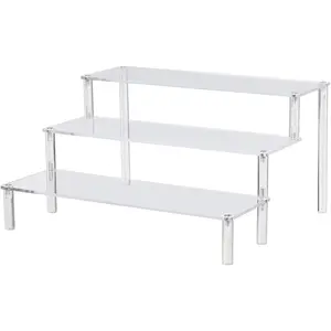 Clear  Display Stand Display Shelf, 3 Tier Desserts Holder,3 Tier Cupcake Display Risers Steps for Organizer and Decoration ( 1 Pack - 12" x 10.2" x 6.3" )