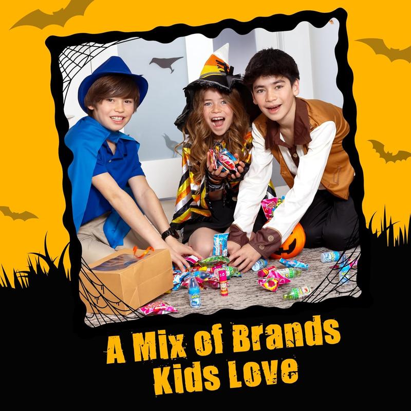 Halloween Candy Variety Pack, 18Ct Assorted Lollipops, Bulk Individually Wrapped Ring Pop, Push Pop, Baby Bottle Pop & Juicy Drop, Birthday Party Favors, Trick or Treat, Halloween Bowls, Kids Gifts
