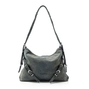 Pre-owned Givenchy Denim Shoulder Bags Washed Voyou Medium Shoulder Bag