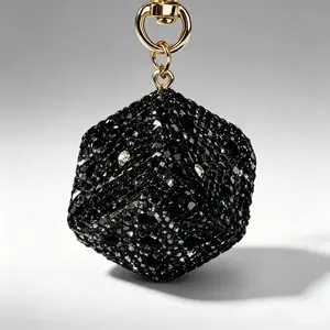 Unique Rhinestone Dice Keychain, Ideal for Graduation & School, Stylish Car Key & Phone Accessory for Girls & Children