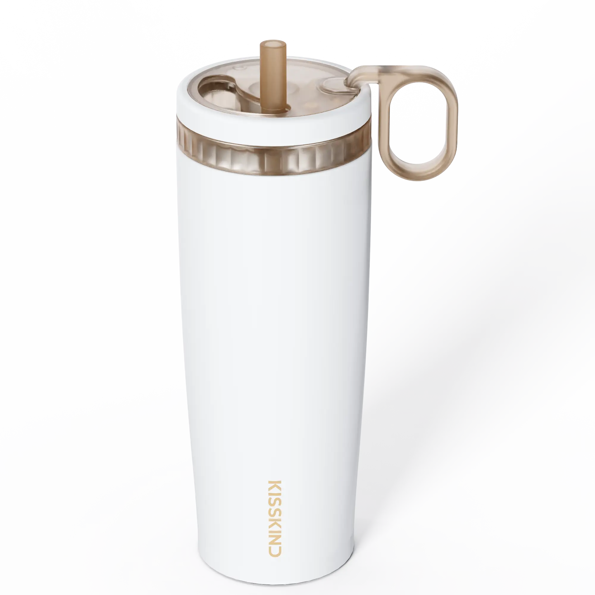 KISSKIND Leakproof Ceramic-Lined Coffee Tumbler for Commuting, Bag-Safe Iced Coffee Cup with Locking Lid, 20oz / 24oz