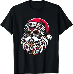 100%cotton Santa Mexico Calavera Christmas T-Shirt