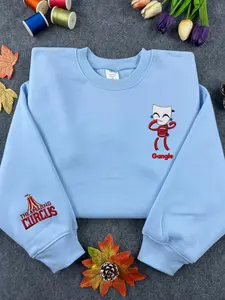 Gangle Inspired Embroidered Sweatshirt – Cute Digital Circus Cartoon Gamer Gift