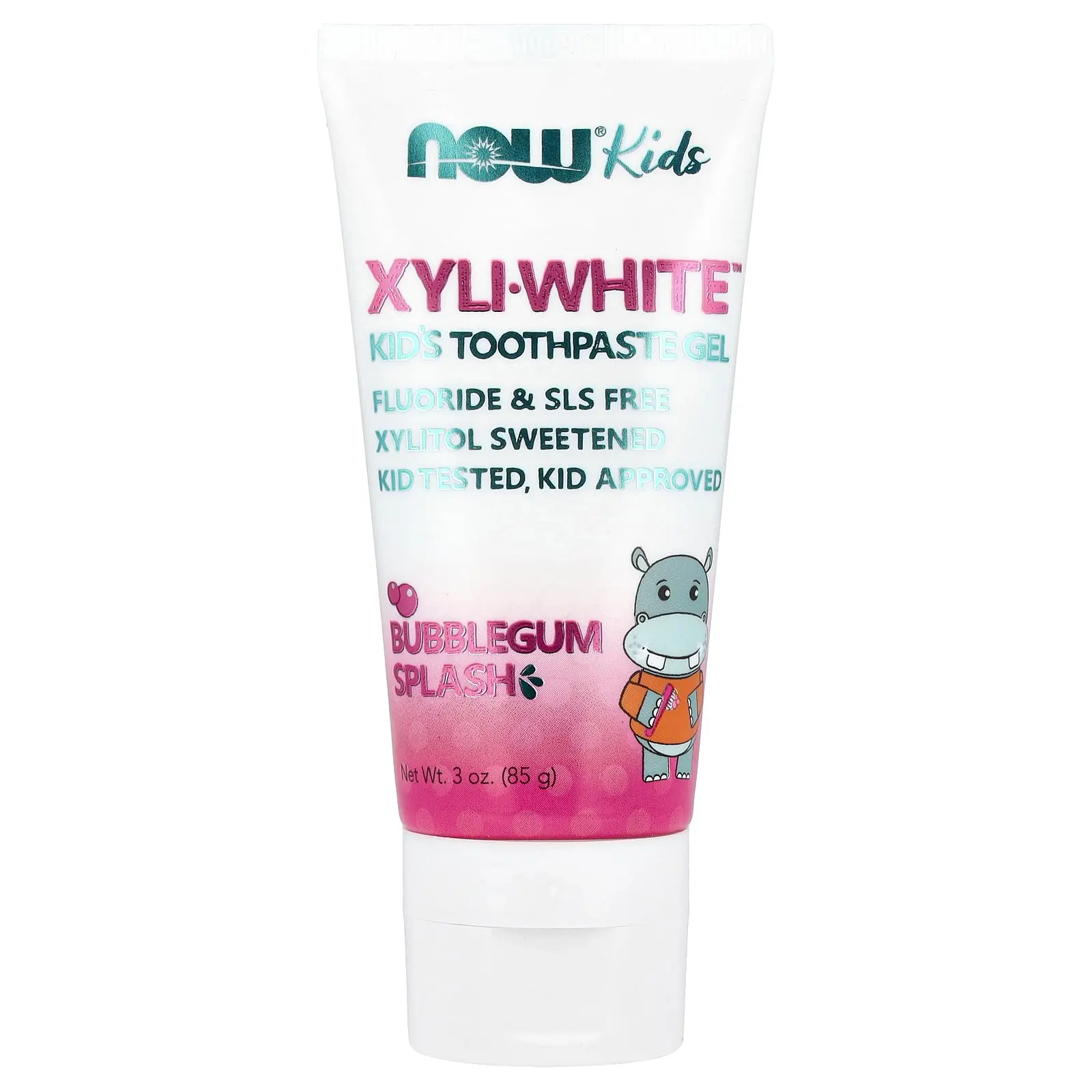 NOW Foods Xyli-White™, Kid's Toothpaste Gel, Bubblegum Splash, 3 oz (85 g)