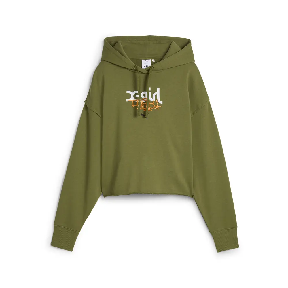PUMA Womens X X-Girl Graphic Hoodie Casual Outerwear Casual Hoodie - Green