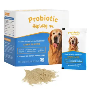 HapWag Dog Probiotics Powder – 11 Billion CFU, 11 Probiotic Strains with Prebiotics & Digestive Enzymes, Supports Gut Health, Digestive Balance, Diarrhea Relief & Immune Support, Liver Flavor, 30 Stick Packs