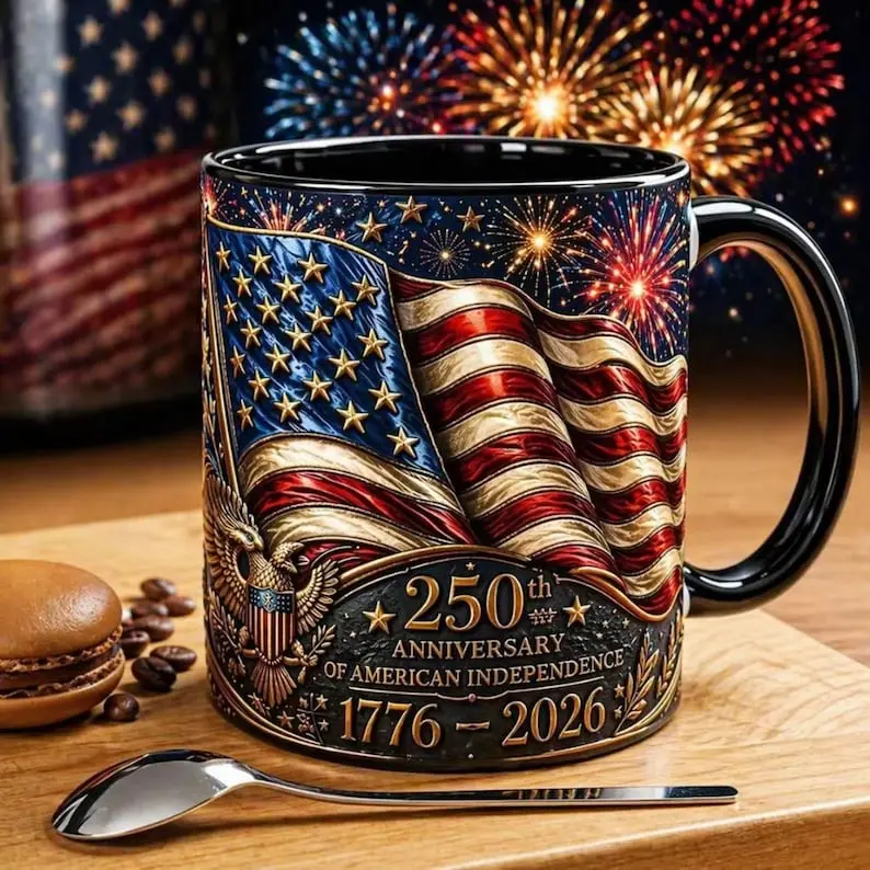 [Sale Up To 50%] America 250 Mug, 250th Anniversary Cup, Patriotic Coffee Gift, 11oz & 15oz ceramic mug