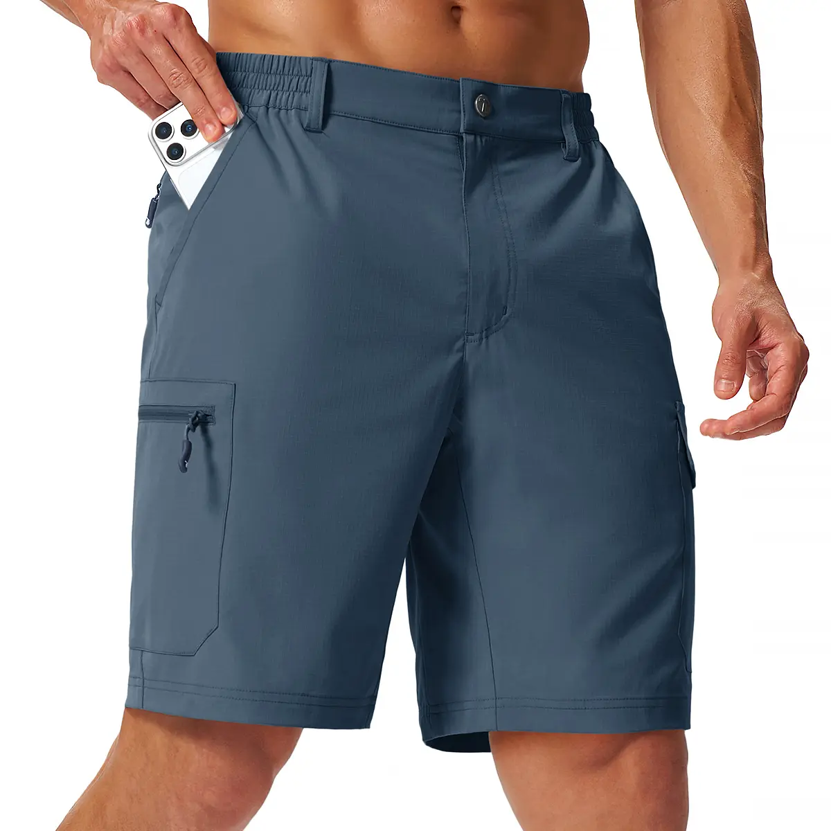 YSENTO Men's Hiking Shorts 9" Quick Dry Water Resistant Work Outdoor Cargo Shorts with Pockets