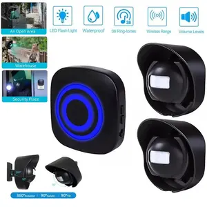 656ft Wireless Driveway Alarm Motion Sensor Alarm Indoor Outdoor H2C8 Waterproof