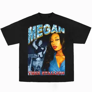 Megan The Stallion Rap Tee Big Face Head Vintage Style Graphic Hip Hop T-shirt, Cotton High Quality, Great Gift For Friend, Street Style, Many Colors Size S To XL, Tiktok Shop