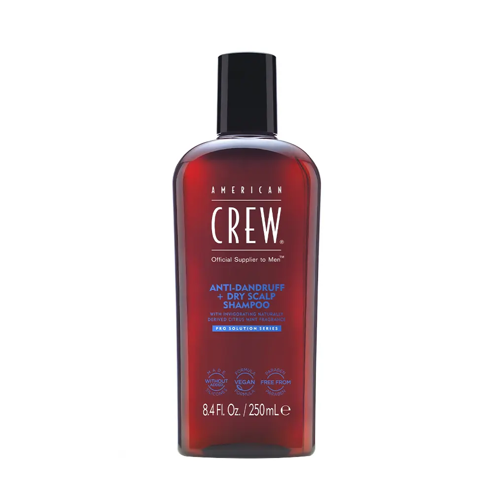 American Crew Anti-Dandruff Repair Shampoo, Anti-Itch Treatment with Tea Tree & Rosemary for Men's Dry and Oily Scalp, 8.45 oz, Rosemary Leaf Extract (Rosmarinus Officinalis), Fresh, Sodium Lauryl Sulfate, Haircare, Male, Liquid, 250Ml, Herbal, Fragrance,