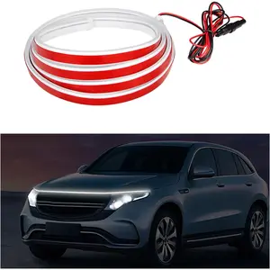 79-in Silicone Flexible Strip LED Light - Waterproof Plug-and-Play Auto Light with Dynamic Scan, Fuse Protection, Safety Warning, Universal Exterior Vehicle Decor (White)