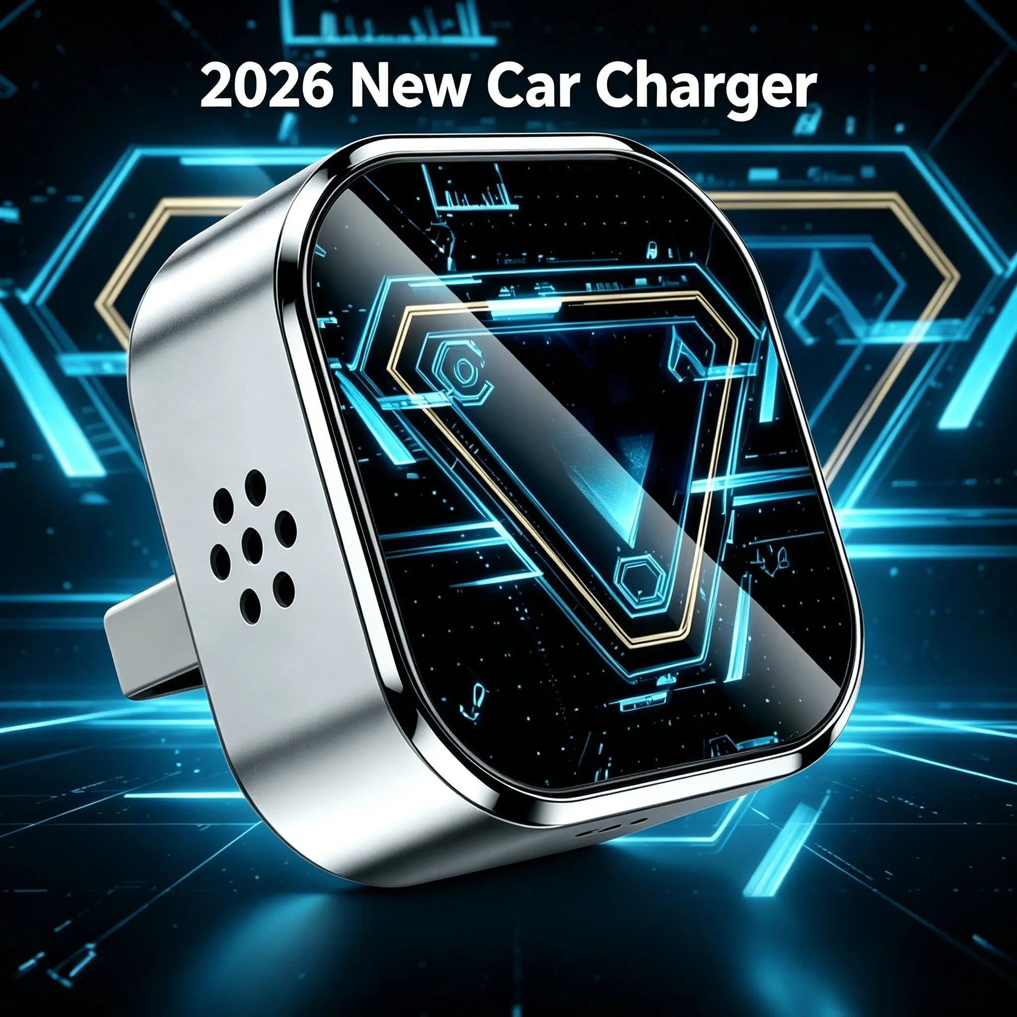 2026 Upgrade Four-In-One Wireless Carplay Adapter, Compatible with Apple and Android, Supports Carplay, Screen Mirroring, Airplay, Android Casting