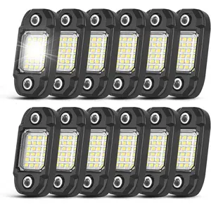 12Pods LED Rock Lights White 24led Chips  Neon Underglow Lighting Kit for  SUV ATV
