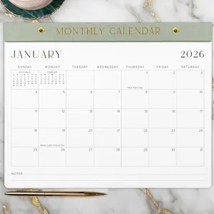 Aesthetic 2026-2027 Desk Calendar - Runs From January 2026 Until July 2027 - Minimalistic Office Desktop/Wall Calendar 14.5"x11.5" for Easy Organizing