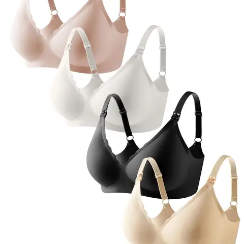 Maternity's Solid Adjustable Strap Bra, Casual Comfortable Breathable Bra for All Seasons, Maternity Lingerie for Daily Wear, Bra Pack