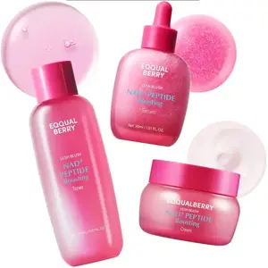 EQQUALBERRY NAD+ Peptide Boosting Smoothie Serum+ Cream Set -Anti-Aging Korean Skin Care | Firming Serum with 5 Ceramides& Vegan Collagen for Wrinkles & Radiant Glow