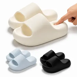 50mm Thick Sole EVA Slide Sandals - Lightweight Non-Slip Soft Platform Slippers for Home Indoor Use, Multi-Color Open Toe Flat Shoes