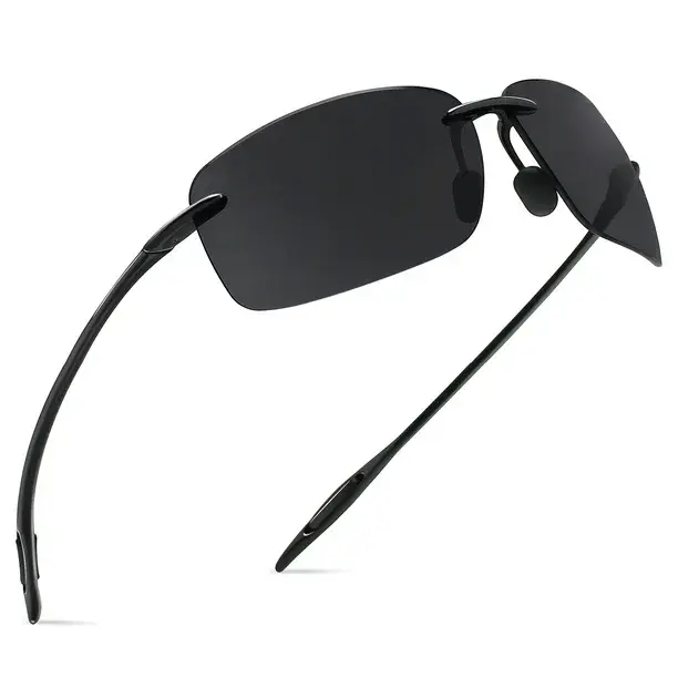 Sporty Rimless Polarized Sunglasses for Women and Men, Lightweight Unbreakable TR90 Frame for Running, Driving, and Fishing, Fishing Glasses, Womens Sunglasses