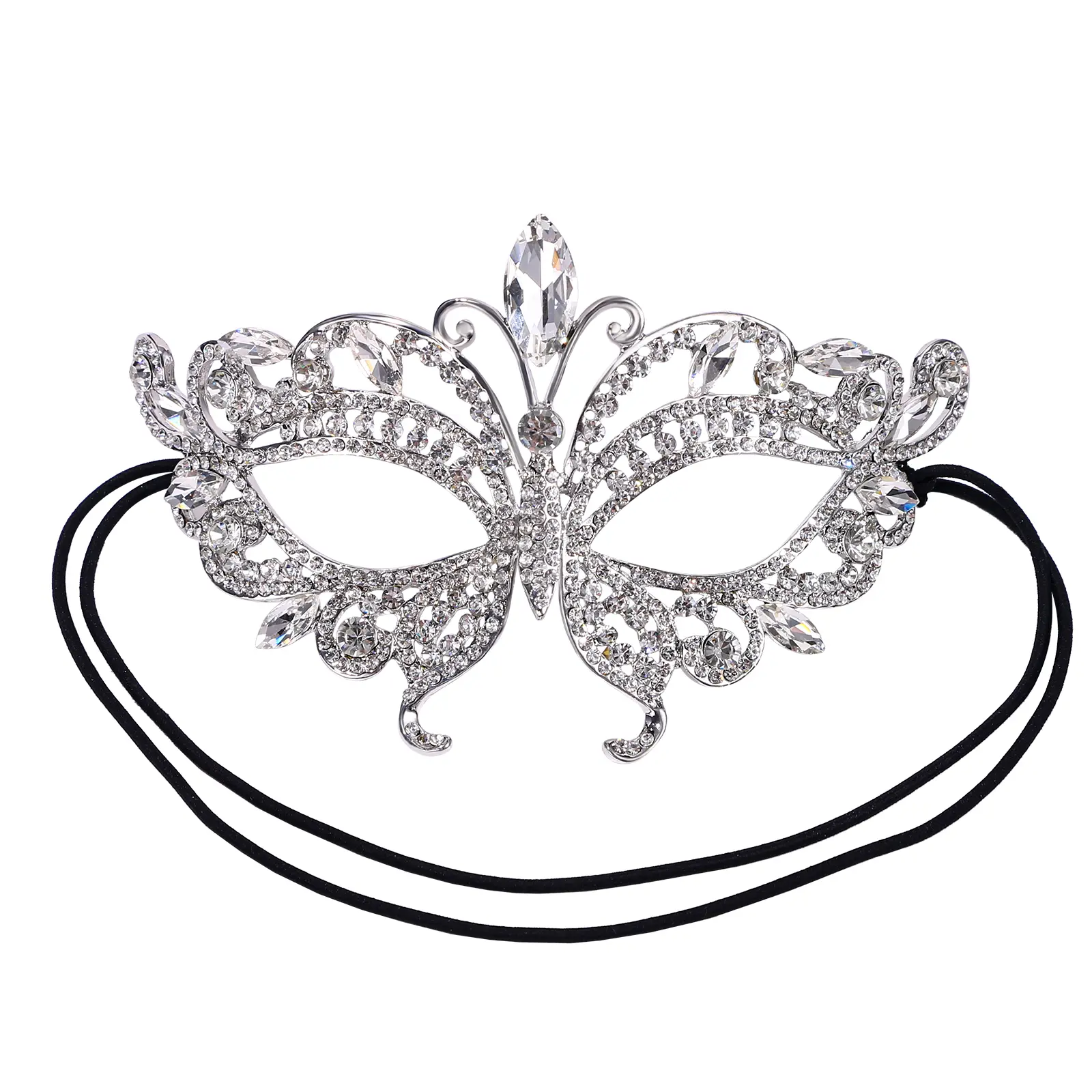 OIDEA Masquerade Mask for Women Rhinestone Half Face Mardi Gras Mask Halloween Carnival Costume Party Mask White